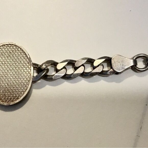 Solid Sterling Silver Religious bracelet 40 grams - Picture 8 of 8